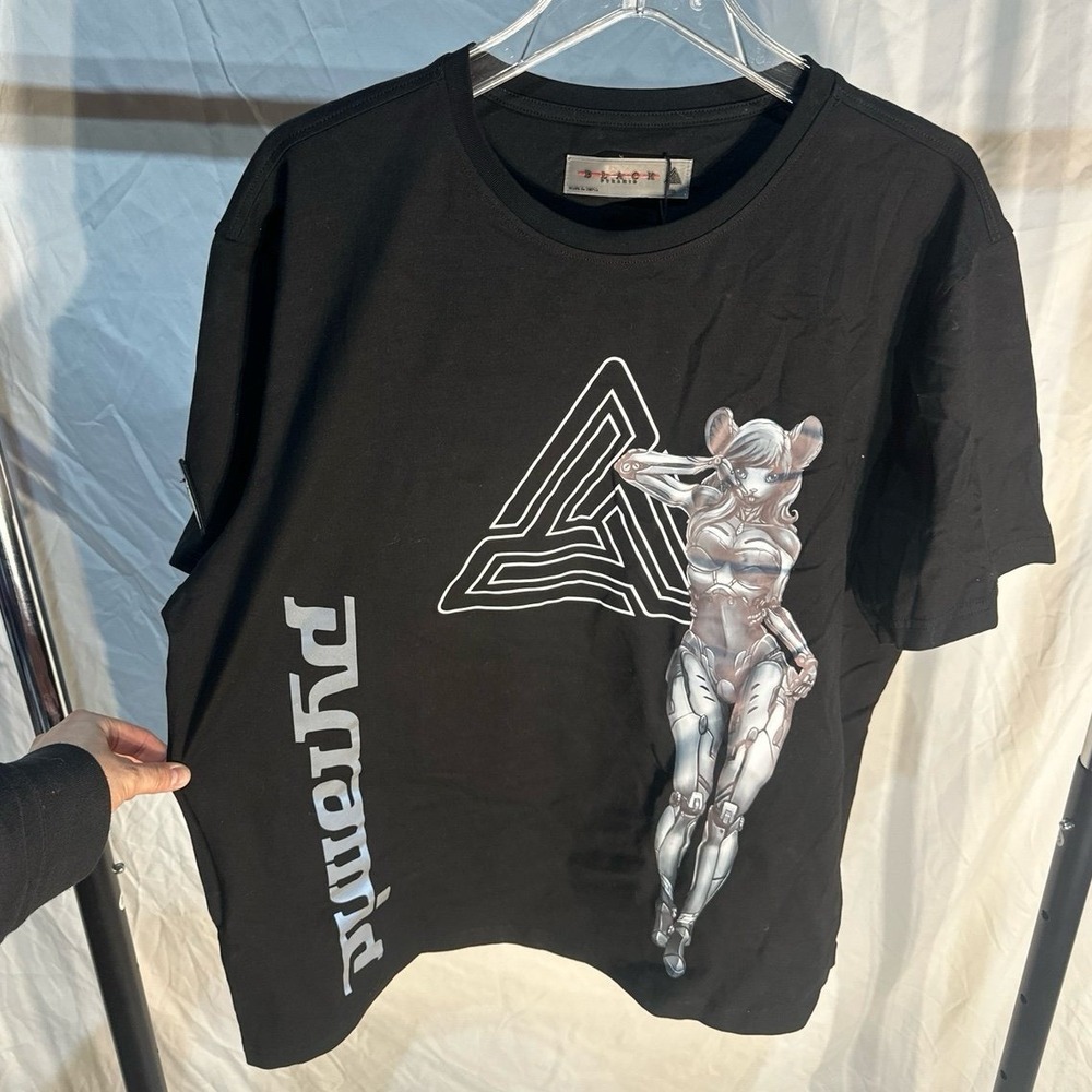 NWT Black Pyramid Cyborg Mouse 3MM Reflective Logo Short Sleeve Tee 2XL
